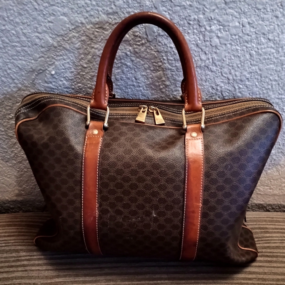 Vintage Celine Leather Macadam Boston Bag